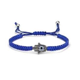 "Pulsera Azul Tejida Mano Fátima"