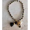 "Pulsera Negra Hamsa Ojo Turco"