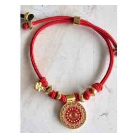 "Pulsera Roja Medallón Ojo Turco"