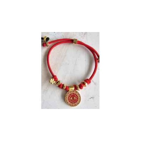 "Pulsera Roja Medallón Ojo Turco"