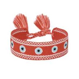 "Pulsera Tejida Ojo Turco Roja"