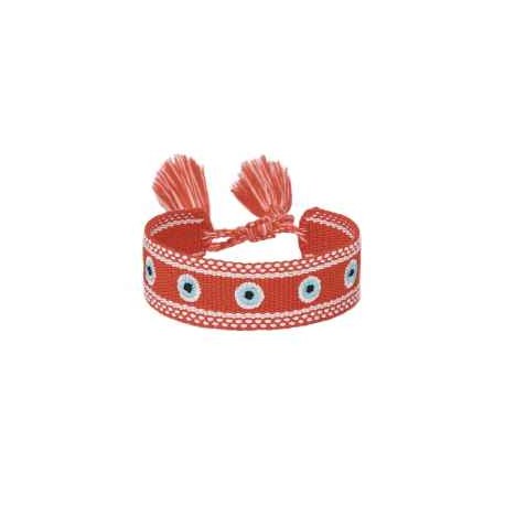 "Pulsera Tejida Ojo Turco Roja"