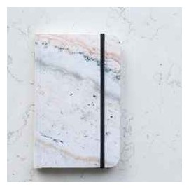 "Cuaderno de Papel de Piedra Marmol Rosa Pasta Suave 9x14...